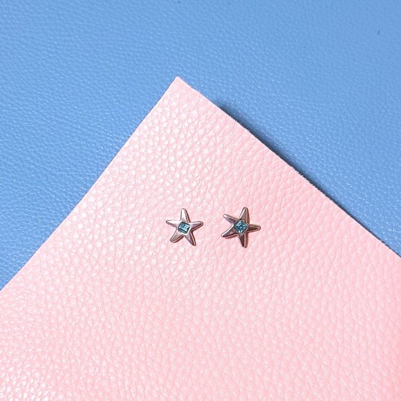 Starfish Earrings/Silver/Aqua/Turquoise/Cute Starfish Earrings/Studs/Gift - Picture 8 of 13